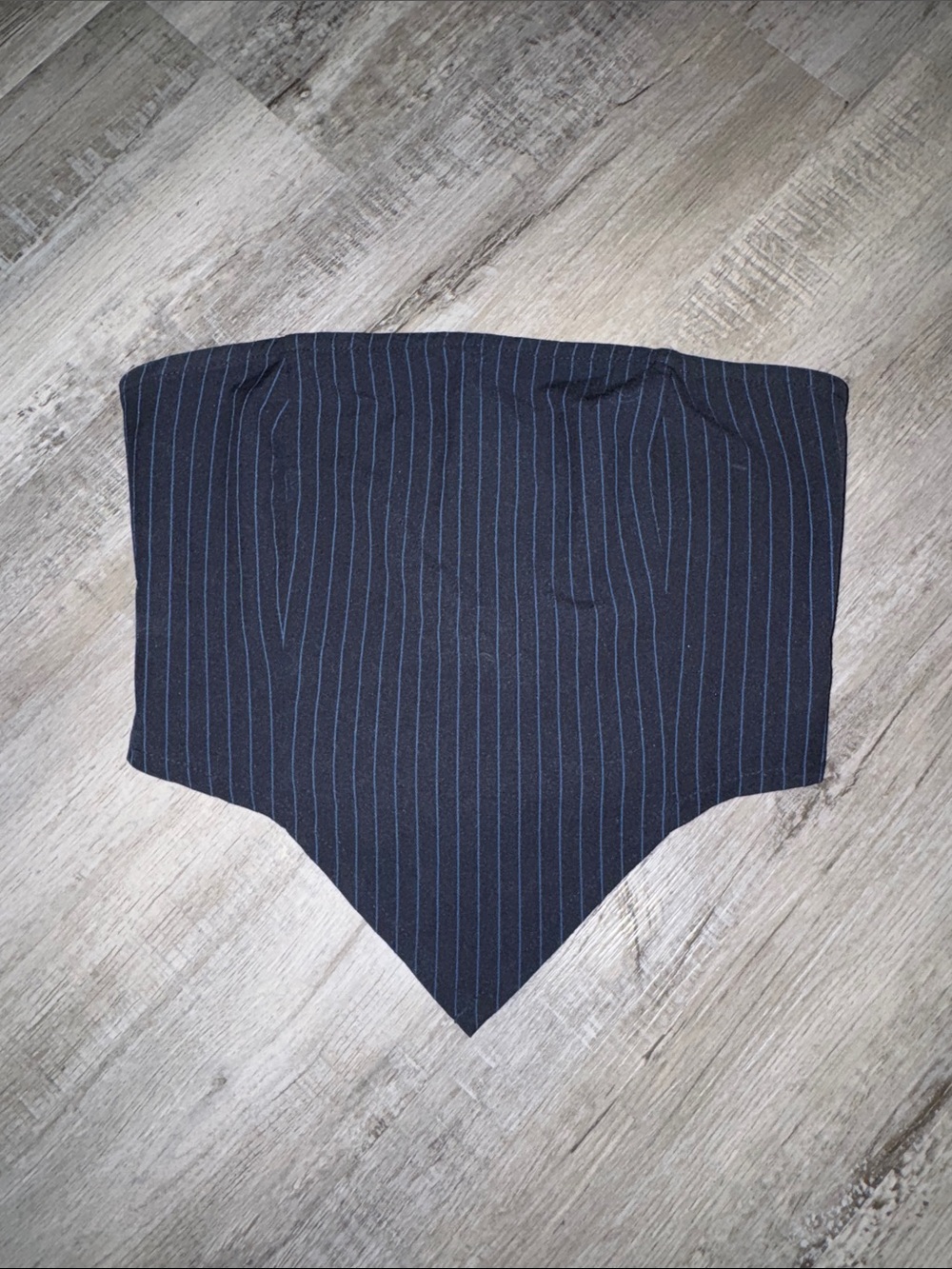 Pinstripe Navy Blue Bandana-Style Tube Top